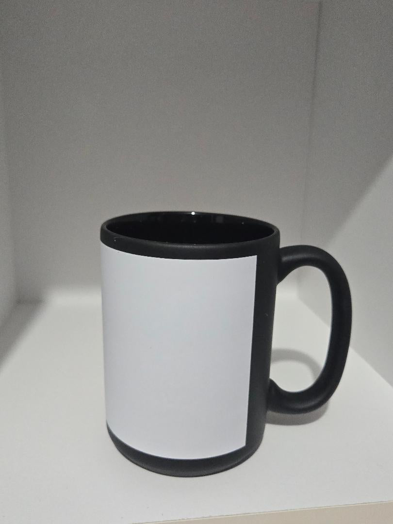 15oz Black Sublimation coffee mugs